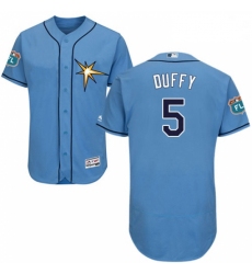 Mens Majestic Tampa Bay Rays 5 Matt Duffy Light Blue Flexbase Authentic Collection MLB Jersey