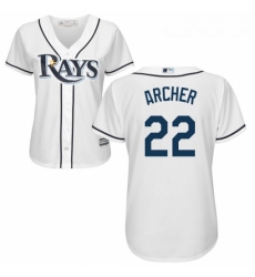 Womens Majestic Tampa Bay Rays 22 Chris Archer Replica White Home Cool Base MLB Jersey