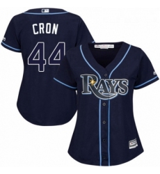 Womens Majestic Tampa Bay Rays 44 C J Cron Authentic Navy Blue Alternate Cool Base MLB Jersey 