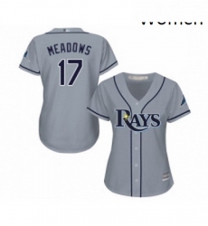 Womens Tampa Bay Rays 17 Austin Meadows Replica Grey Road Cool Base Baseball Jersey 