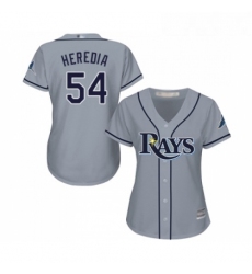 Womens Tampa Bay Rays 54 Guillermo Heredia Replica Grey Road Cool Base Baseball Jersey 