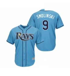 Youth Tampa Bay Rays 9 Jake Smolinski Replica Light Blue Alternate 2 Cool Base Baseball Jersey 