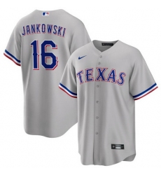 Men Texas Rangers 16 Travis Jankowski Grey Cool Base Stitched Baseball Jersey