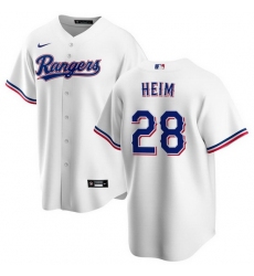 Men Texas Rangers 28 Jonah Heim White Cool Base Stitched Baseball Jersey