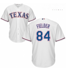 Mens Majestic Texas Rangers 84 Prince Fielder Replica White Home Cool Base MLB Jersey