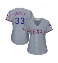 Womens Texas Rangers 33 Drew Smyly Replica Grey Road Cool Base Baseball Jersey 