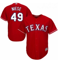 Youth Majestic Texas Rangers 49 Jon Niese Replica Red Alternate Cool Base MLB Jersey 