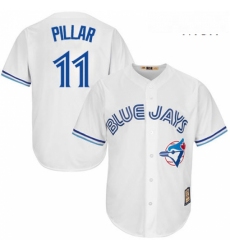 Mens Majestic Toronto Blue Jays 11 Kevin Pillar Authentic White Cooperstown MLB Jersey