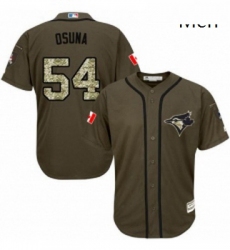 Mens Majestic Toronto Blue Jays 54 Roberto Osuna Authentic Green Salute to Service MLB Jersey