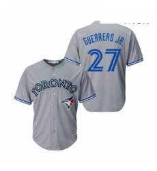 Mens Toronto Blue Jays 27 Vladimir Guerrero Jr Replica Grey Road Baseball Jersey 