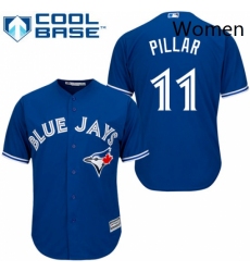 Womens Majestic Toronto Blue Jays 11 Kevin Pillar Authentic Blue MLB Jersey