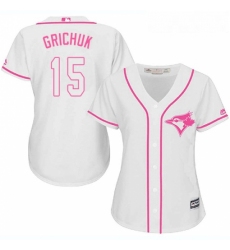 Womens Majestic Toronto Blue Jays 15 Randal Grichuk Authentic White Fashion Cool Base MLB Jersey 