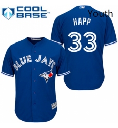 Youth Majestic Toronto Blue Jays 33 JA Happ Authentic Blue Alternate MLB Jersey