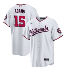 Men Washington Nationals 15 Riley Adams White Cool Base Stitched Baseball Jersey