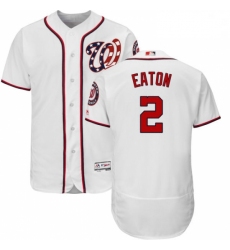 Mens Majestic Washington Nationals 2 Adam Eaton White Flexbase Authentic Collection MLB Jersey