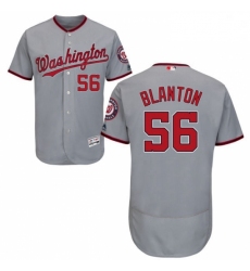 Mens Majestic Washington Nationals 56 Joe Blanton Grey Flexbase Authentic Collection MLB Jersey