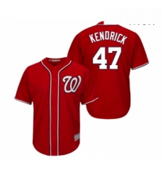 Mens Washington Nationals 47 Howie Kendrick Replica Red Alternate 1 Cool Base Baseball Jersey 