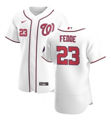 Washington Nationals 23 Erick Fedde Men Nike White Home 2020 Authentic Player MLB Jersey