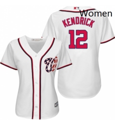 Womens Majestic Washington Nationals 12 Howie Kendrick Authentic White Home Cool Base MLB Jersey 