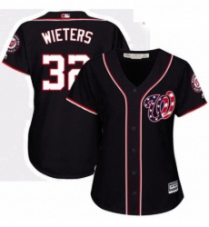 Womens Majestic Washington Nationals 32 Matt Wieters Authentic Navy Blue Alternate 2 Cool Base MLB Jersey