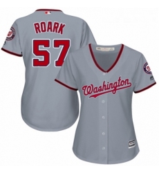 Womens Majestic Washington Nationals 57 Tanner Roark Replica Grey Road Cool Base MLB Jersey 