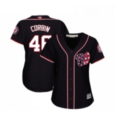 Womens Washington Nationals 46 Patrick Corbin Replica Navy Blue Alternate 2 Cool Base Baseball Jersey 