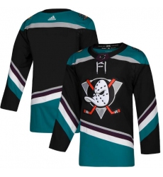 All Size Anaheim Ducks adidas Black Home Authentic Blank Cyan Jersey