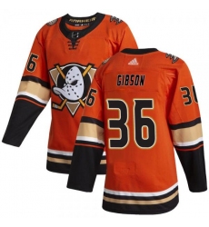 Men Anaheim Ducks 36 John Gibson Orange Stitched Jersey