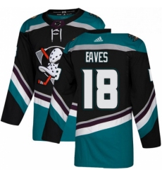 Mens Adidas Anaheim Ducks 18 Patrick Eaves Authentic Black Teal Third NHL Jersey 