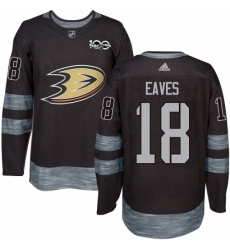 Mens Adidas Anaheim Ducks 18 Patrick Eaves Premier Black 1917 2017 100th Anniversary NHL Jersey 