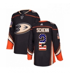 Mens Adidas Anaheim Ducks 2 Luke Schenn Authentic Black USA Flag Fashion NHL Jersey 