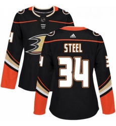 Womens Adidas Anaheim Ducks 34 Sam Steel Premier Black Home NHL Jersey 