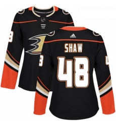 Womens Adidas Anaheim Ducks 48 Logan Shaw Premier Black Home NHL Jersey 