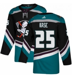 Youth Adidas Anaheim Ducks 25 Ondrej Kase Authentic Black Teal Third NHL Jersey 