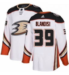 Youth Adidas Anaheim Ducks 39 Joseph Blandisi Authentic White Away NHL Jersey 