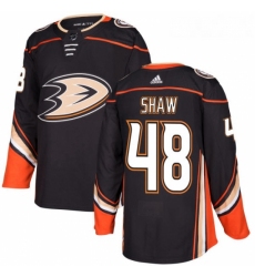 Youth Adidas Anaheim Ducks 48 Logan Shaw Authentic Black Home NHL Jersey 