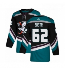 Youth Adidas Anaheim Ducks 62 Andrej Sustr Premier Black Teal Alternate NHL Jersey 