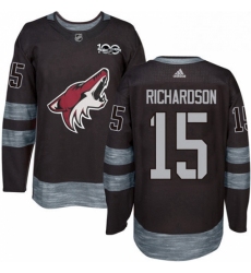 Mens Adidas Arizona Coyotes 15 Brad Richardson Premier Black 1917 2017 100th Anniversary NHL Jersey 