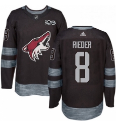 Mens Adidas Arizona Coyotes 8 Tobias Rieder Premier Black 1917 2017 100th Anniversary NHL Jersey 