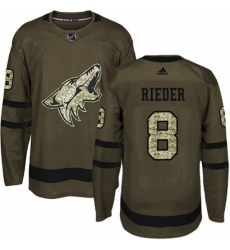 Youth Adidas Arizona Coyotes 8 Tobias Rieder Authentic Green Salute to Service NHL Jersey 