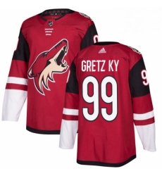 Youth Adidas Arizona Coyotes 99 Wayne Gretzky Authentic Burgundy Red Home NHL Jersey 