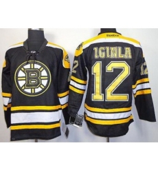 Boston Bruins 12 Jarome Iginla Black NHL Jerseys