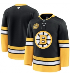 Men Boston Bruins Blank Black 100th Anniversary Stitched Hockey Jersey