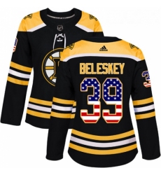 Womens Adidas Boston Bruins 39 Matt Beleskey Authentic Black USA Flag Fashion NHL Jersey 