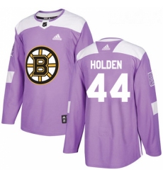 Youth Adidas Boston Bruins 44 Nick Holden Authentic Purple Fights Cancer Practice NHL Jersey 