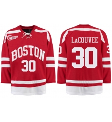 Boston University Terriers BU 30 Connor LaCouvee Red Stitched Hockey Jersey