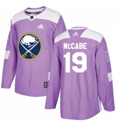 Mens Adidas Buffalo Sabres 19 Jake McCabe Authentic Purple Fights Cancer Practice NHL Jersey 