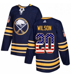 Mens Adidas Buffalo Sabres 20 Scott Wilson Authentic Navy Blue USA Flag Fashion NHL Jersey 