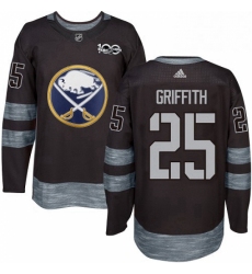 Mens Adidas Buffalo Sabres 25 Seth Griffith Premier Black 1917 2017 100th Anniversary NHL Jersey 