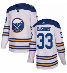 Mens Adidas Buffalo Sabres 33 Jason Kasdorf Authentic White 2018 Winter Classic NHL Jersey 